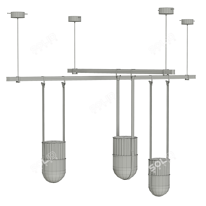 Elegant Dario Chandelier: Three Shades 3D model image 2