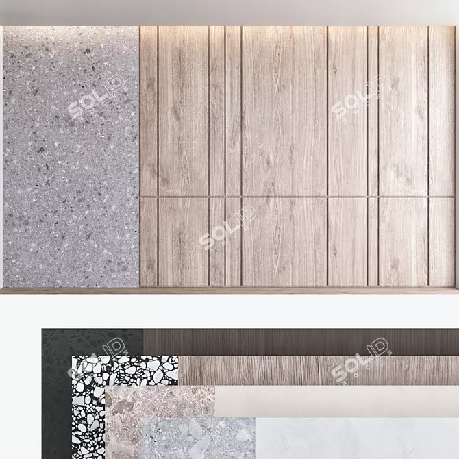 Decorative Wall Panel Set - Stylish Home Decor Solution 3D model image 1
