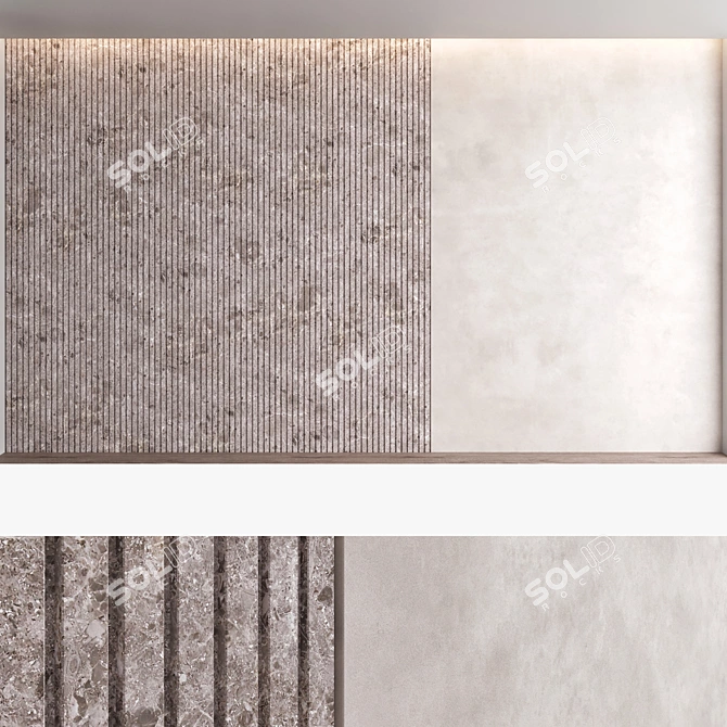 Decorative Wall Panel Set - Stylish Home Decor Solution 3D model image 3