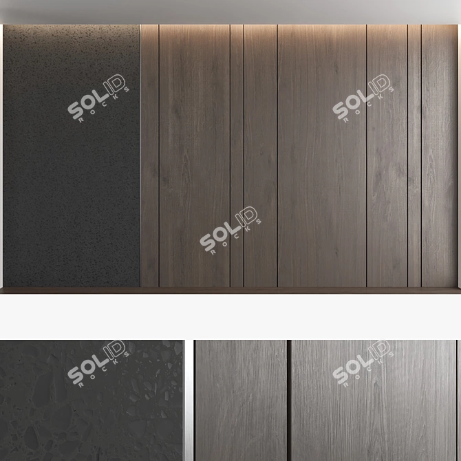 Decorative Wall Panel Set - Stylish Home Decor Solution 3D model image 4