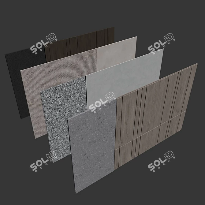 Decorative Wall Panel Set - Stylish Home Decor Solution 3D model image 6