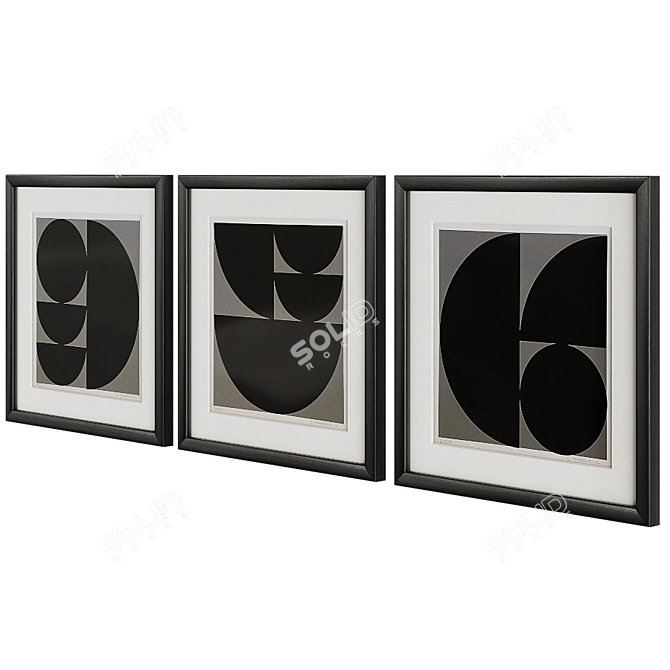 Geometric Triptych Art Prints 3D model image 5