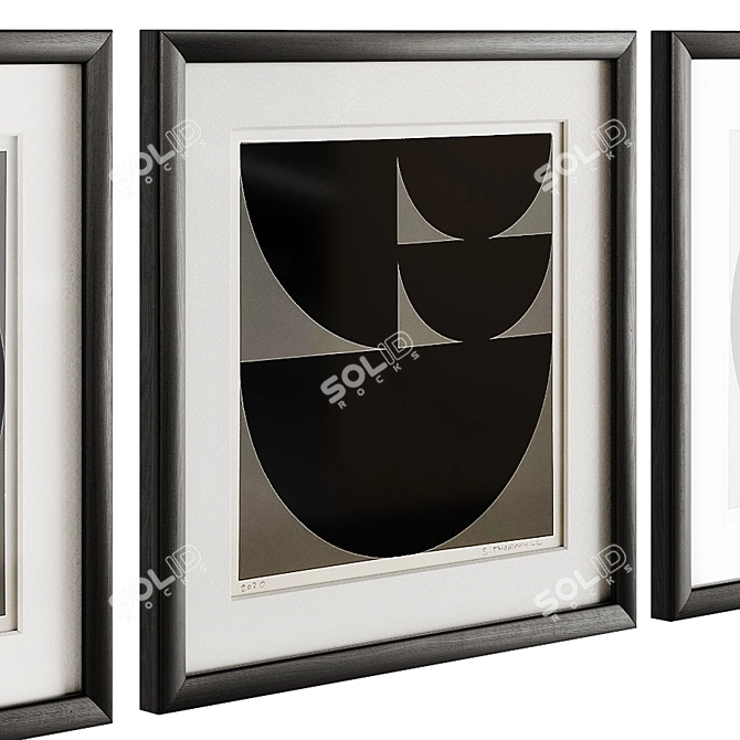 Geometric Triptych Art Prints 3D model image 7