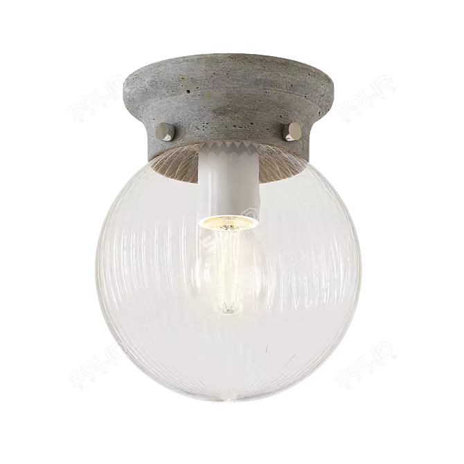BARET Concrete Ceiling Lamp 3D model image 1