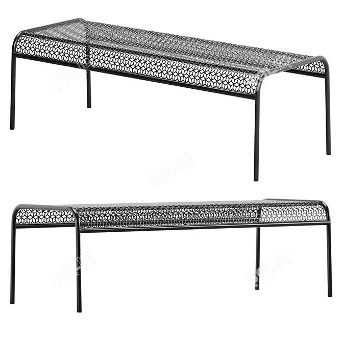 Modern Mesh Bench: Hot Design 3D model image 2