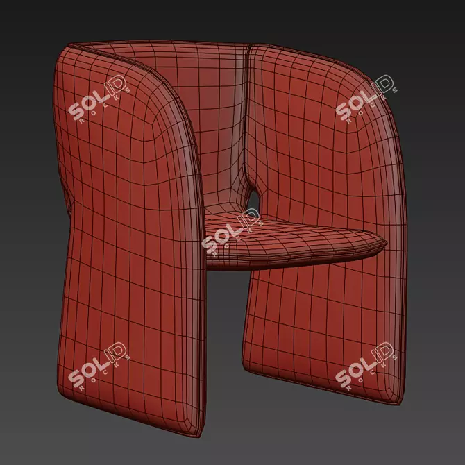 Elegant Celeste Armchair: Sophisticated Comfort. 3D model image 3