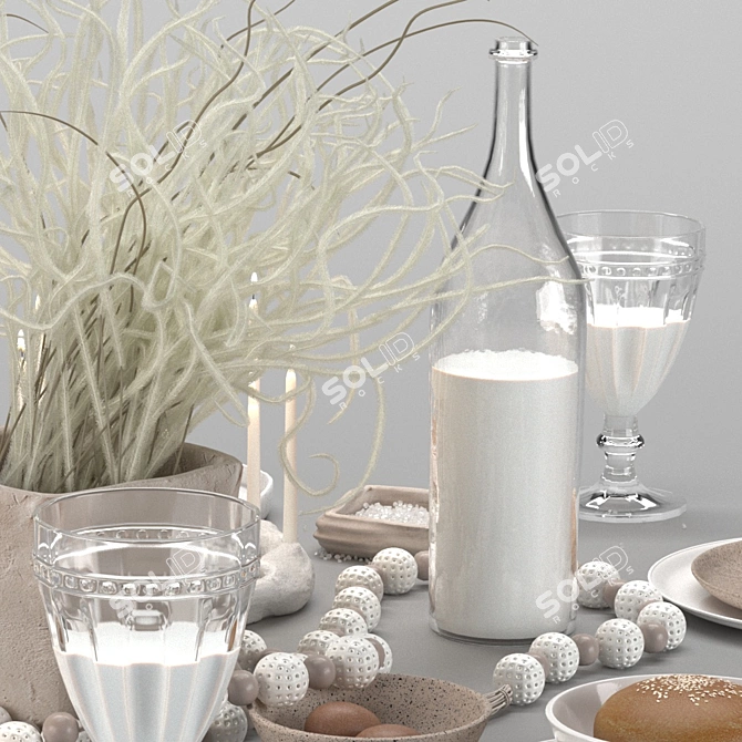 Elegant Table Setting: Complete Set 3D model image 3