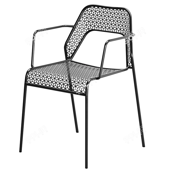 Mesh Armchair: Sleek and Stylish by Bludot 3D model image 3