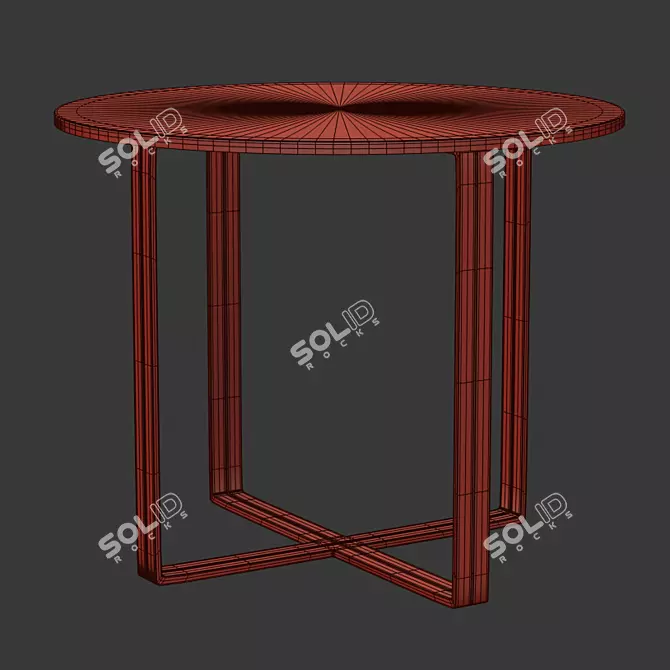 Sleek Silverado Brass Glass Dining Table 3D model image 2