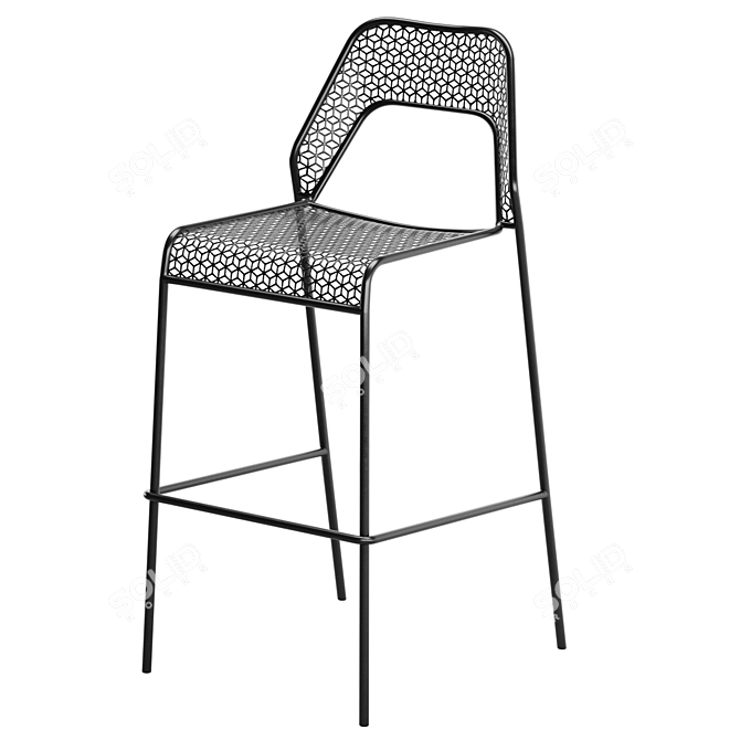 Sleek Hot Mesh Barstool 3D model image 3