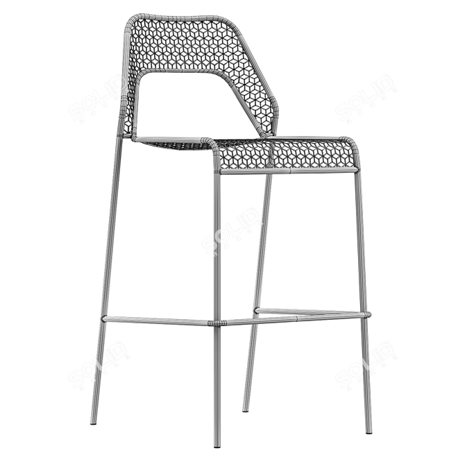 Sleek Hot Mesh Barstool 3D model image 4