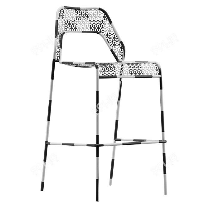 Sleek Hot Mesh Barstool 3D model image 5