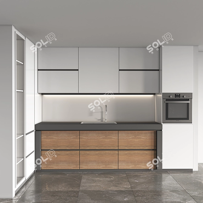 Modern 2015 Kitchen Unit 3D model image 3