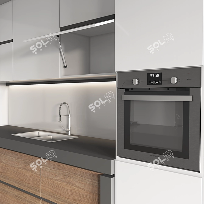 Modern 2015 Kitchen Unit 3D model image 4