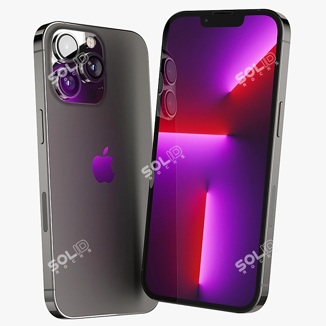 Sleek Graphite Apple iPhone 13 Pro 3D model image 6