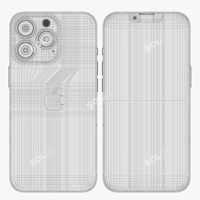 Sleek Graphite Apple iPhone 13 Pro 3D model image 7