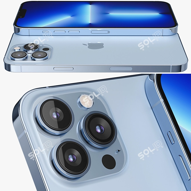 Sierra Blue iPhone 13 Pro MAX: Stunning Rendering 3D model image 4