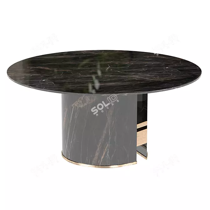 Elegant ERCOLE Round Dining Table 3D model image 1