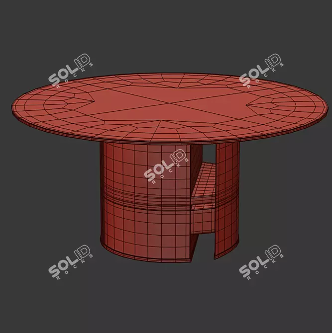 Elegant ERCOLE Round Dining Table 3D model image 2