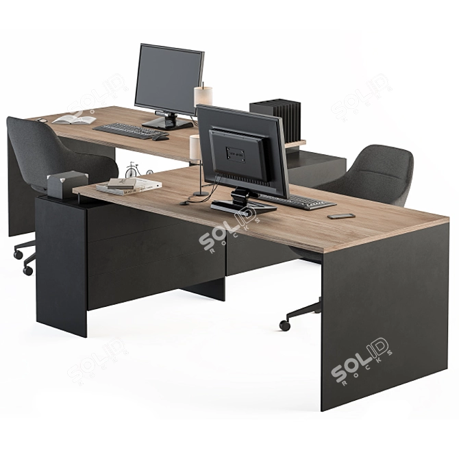 Modern Employee Set - Office Essentials 3D model image 1