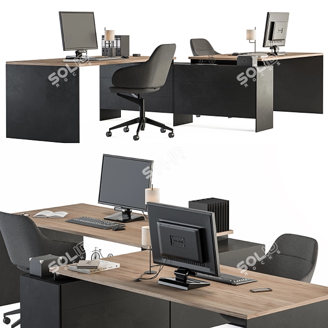 Modern Employee Set - Office Essentials 3D model image 2