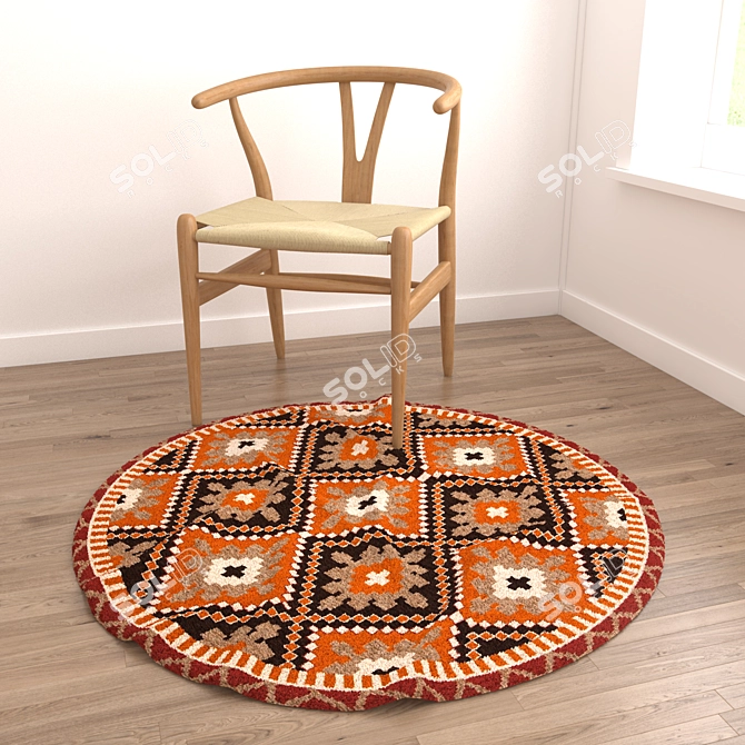 Round Rug Set: Versatile and Realistic 3D Models 3D model image 2