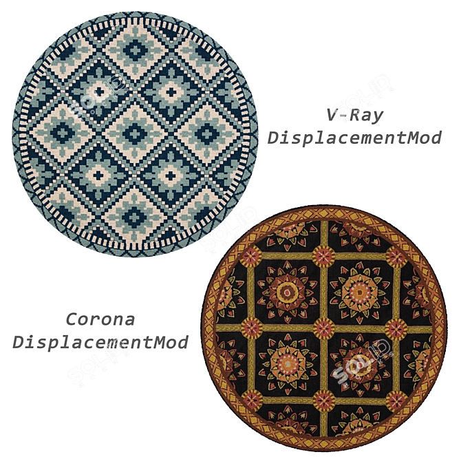 Round Rug Set: Versatile and Realistic 3D Models 3D model image 3