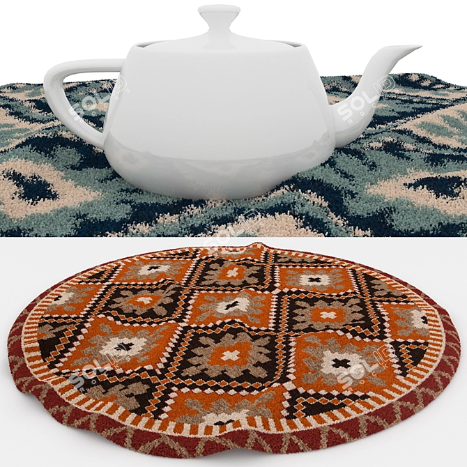 Round Rug Set: Versatile and Realistic 3D Models 3D model image 4