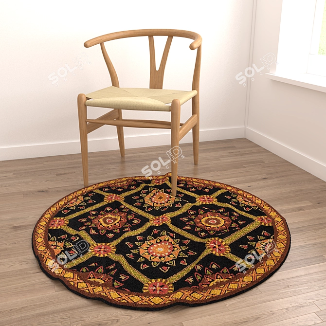 Round Rug Set: Versatile and Realistic 3D Models 3D model image 6