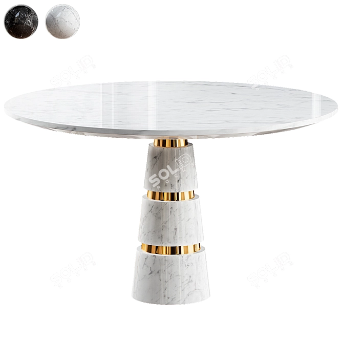 Avalanche Modern Dining Table 3D model image 2