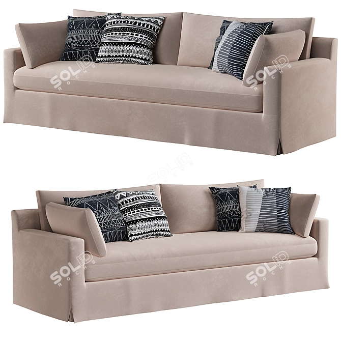 RH Belgian Track Sofa: Sleek and Stylish 3D model image 1