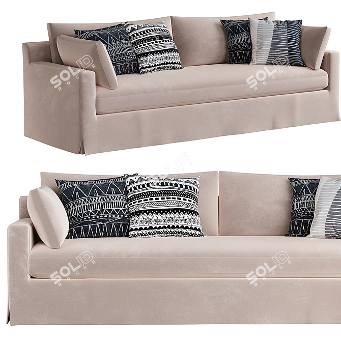 RH Belgian Track Sofa: Sleek and Stylish 3D model image 2