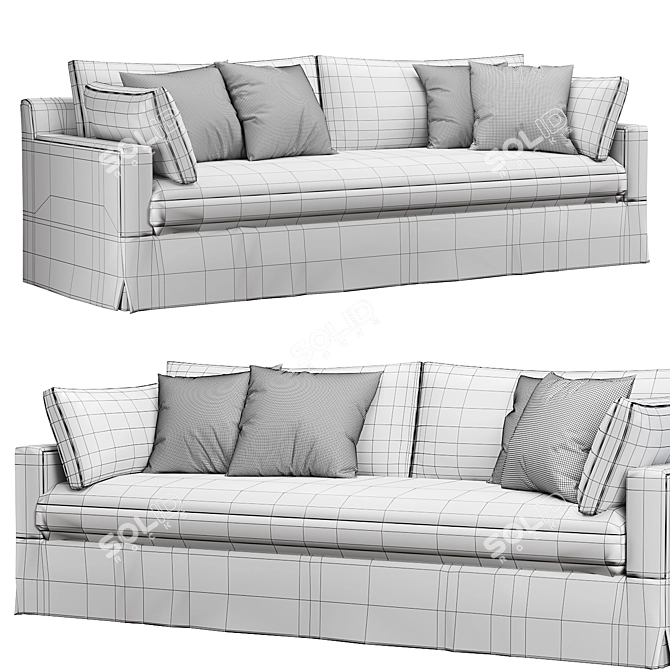 RH Belgian Track Sofa: Sleek and Stylish 3D model image 4