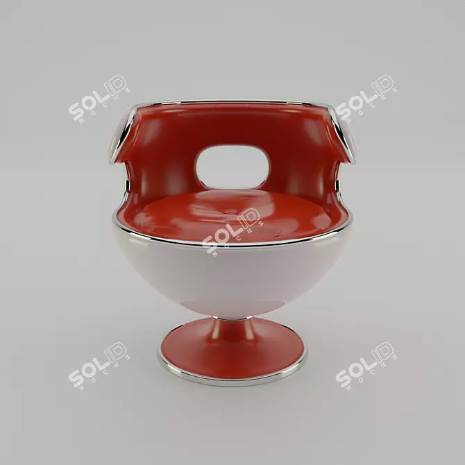 Alien-inspired Round Chair 3D model image 2