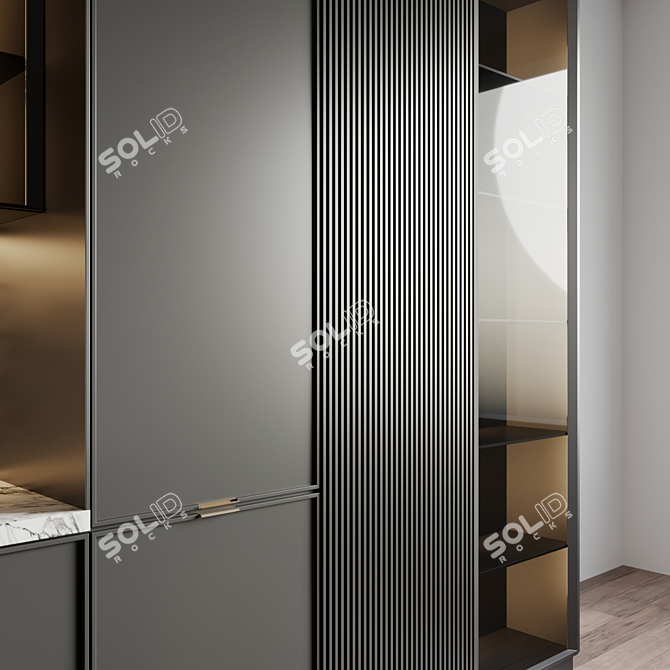 Modern Kitchen with Appliances 3D model image 5