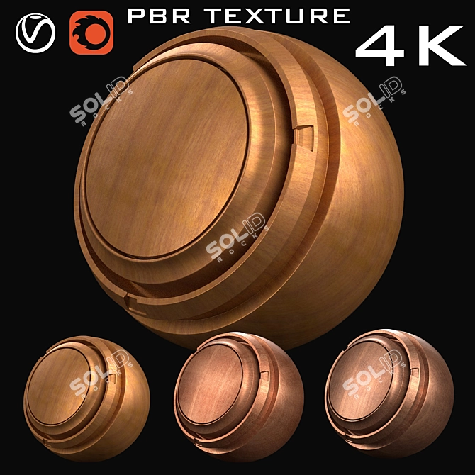 3 Wood PBR Texture Kit 3D model image 1