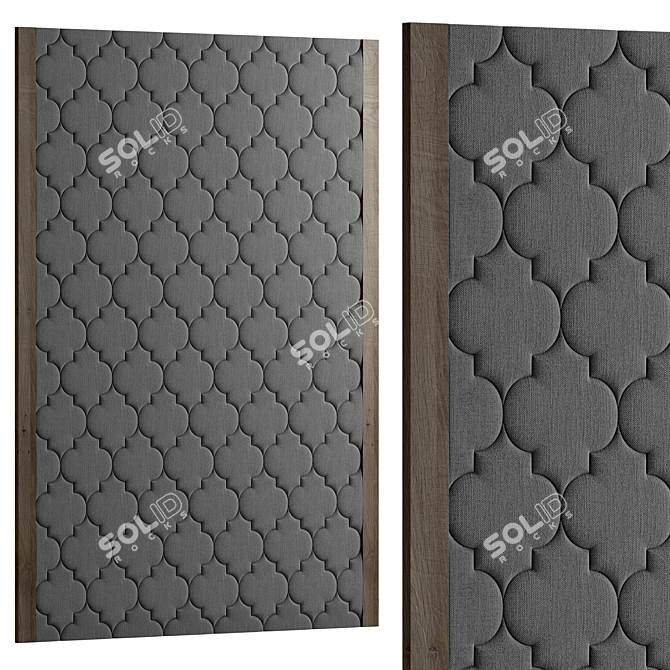 Customizable Fabric-Wood Wall Panel 3D model image 1