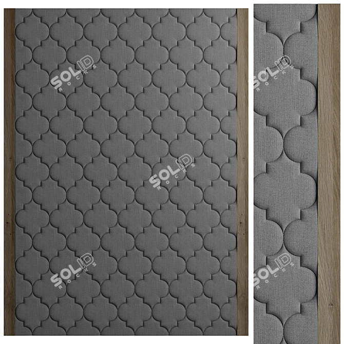 Customizable Fabric-Wood Wall Panel 3D model image 2