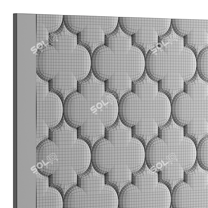 Customizable Fabric-Wood Wall Panel 3D model image 3