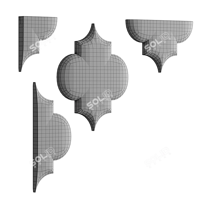 Customizable Fabric-Wood Wall Panel 3D model image 4