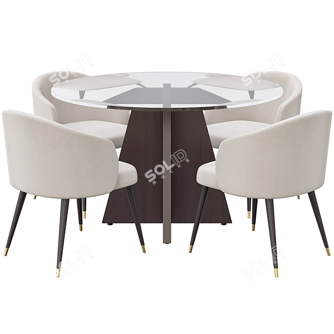 Elegant Wellington Dining Table 3D model image 1