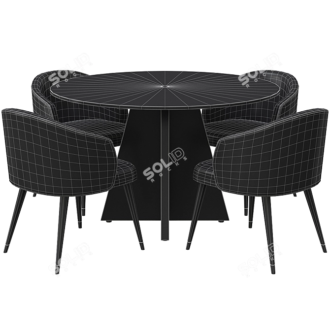 Elegant Wellington Dining Table 3D model image 2