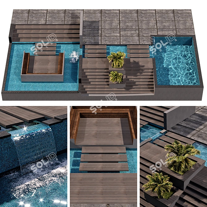 Crystal Clear Water Pool 3D model image 1