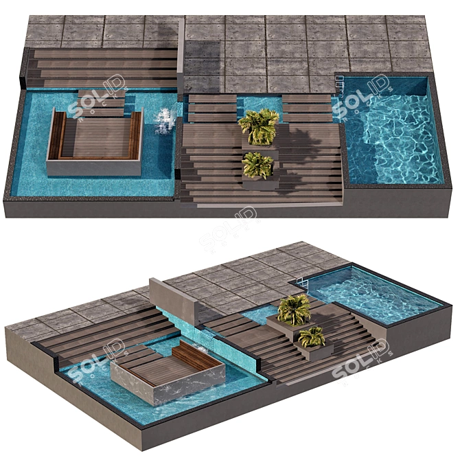 Crystal Clear Water Pool 3D model image 2