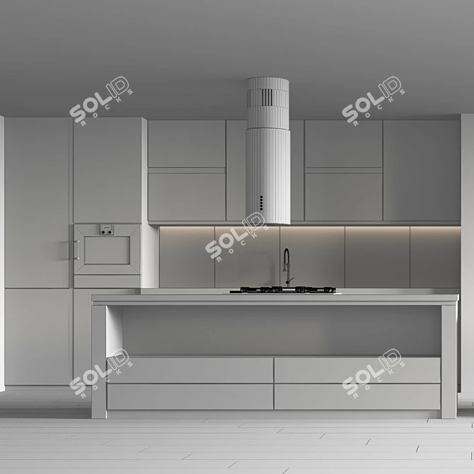 Modern Kitchen 3D Model 3D model image 4