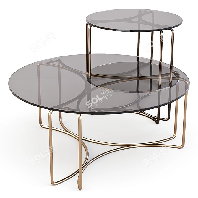 Tonin Casa Jazz Coffee & Side Tables 3D model image 1