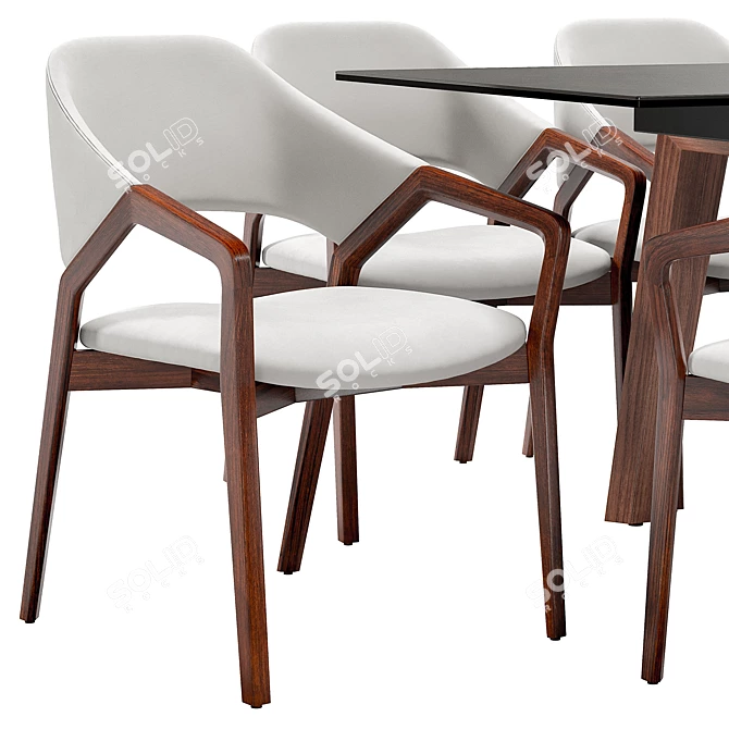 Elegant Angel Cerda Dining Set 3D model image 4