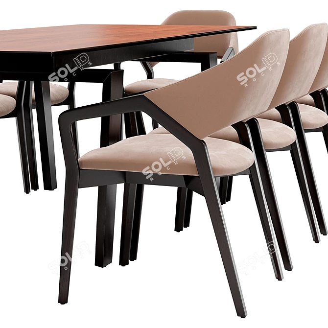 Elegant Angel Cerda Dining Set 3D model image 5