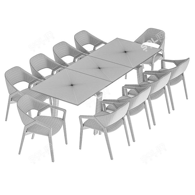 Elegant Angel Cerda Dining Set 3D model image 6