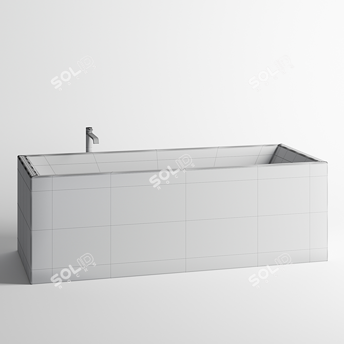 Luxury Corian Bathtub - Elegant Freestanding Design 3D model image 2